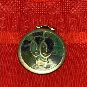 LOS CASTILLO STERLING GEMINI ZODIAC BROOCH & PENDANT